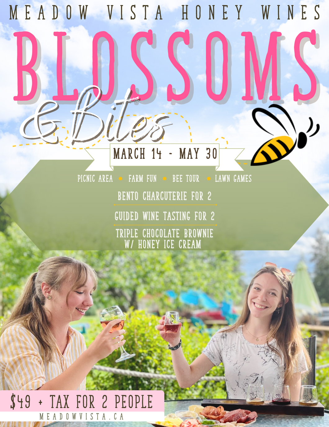 Blossoms & Bites! A Springtime Winery Luncheon experience for two