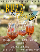 Load image into Gallery viewer, Buzz &amp; Bites! Luncheon for 2 with wine tastings!
