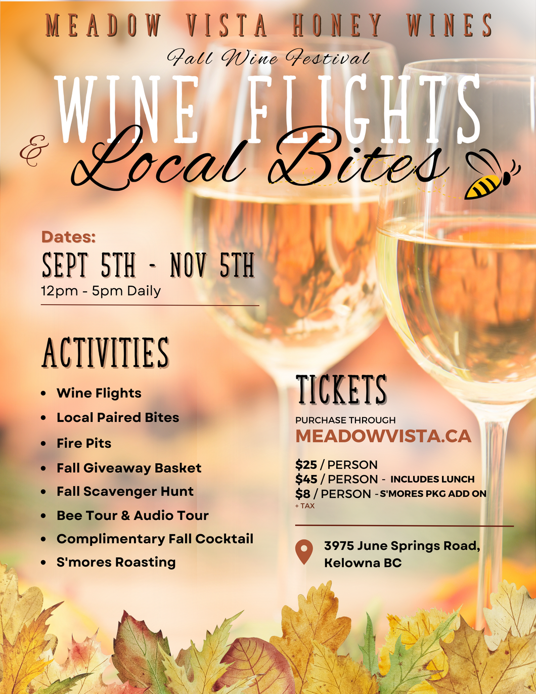 Okanagan Fall Wine Festival Wine Flights + Local Bites