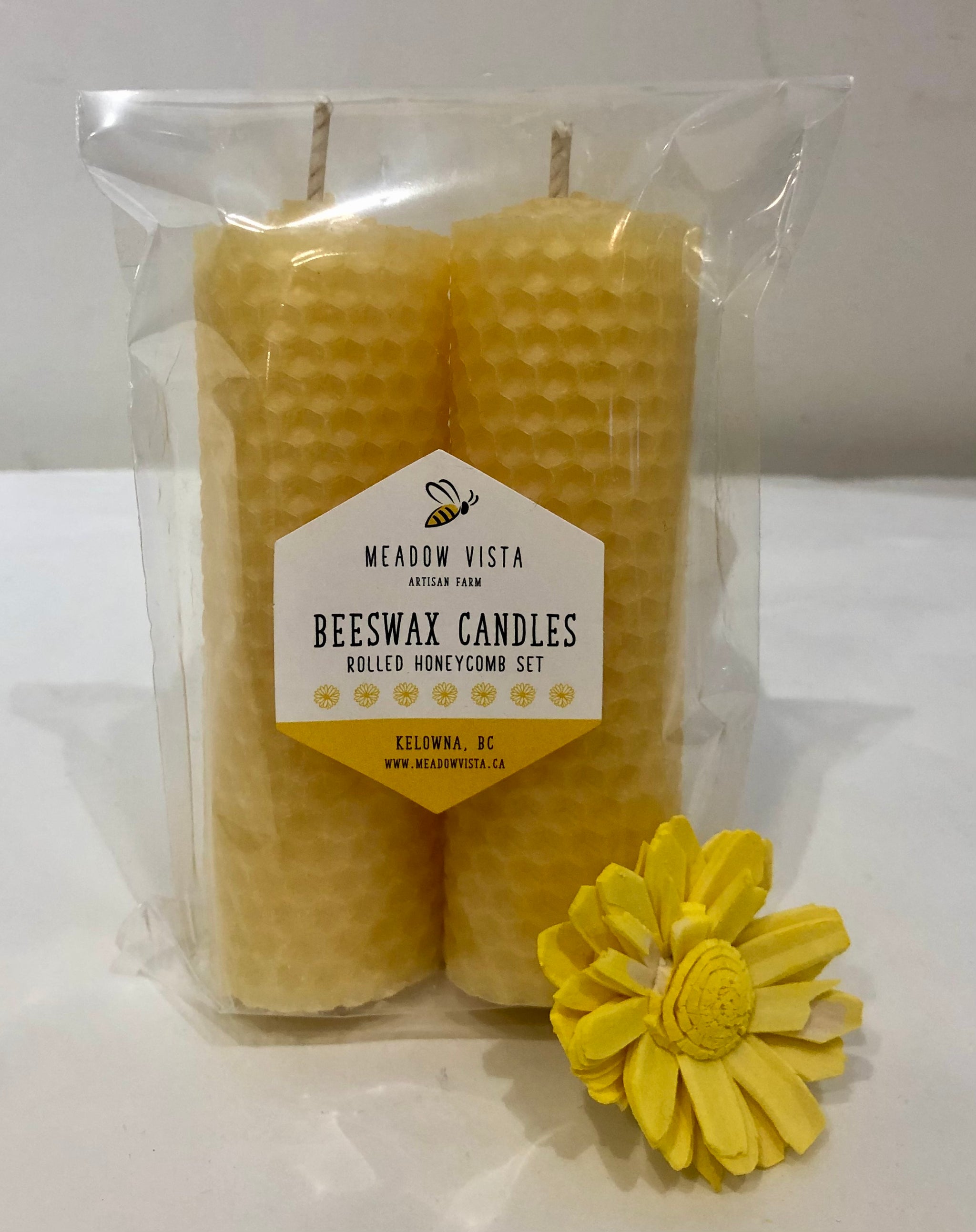 Beeswax Rolled Honeycomb Candle-Pair – Meadow Vista Honey Wine